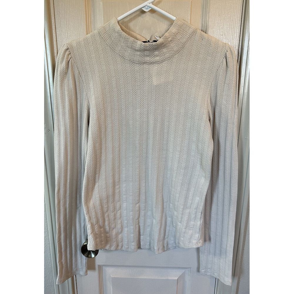 Free People Cream Textured Blouse